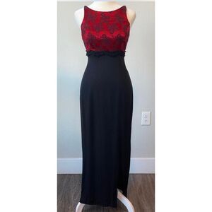 Blondie & Me‎ Elegant Maxi Dress with Side Slit Formal Evening Gown size 11
